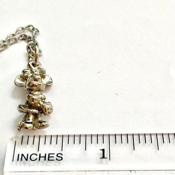 Vintage Disney Minnie Mouse Charm Pendant Necklace 18" Chain Disneyana - Picture 11 of 11